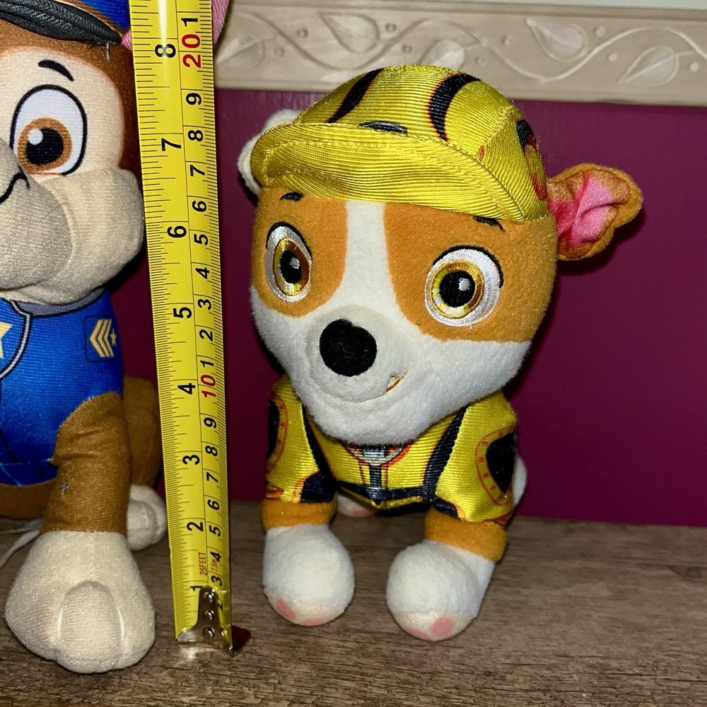 Lot Of 3 Plush Paw Patrol Marshall Chase Rubble Stuffed Animal 8-10" - Picture 5 of 16